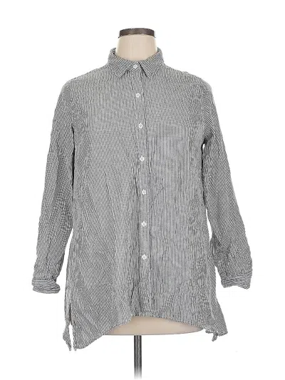 Pre-owned Zac & Rachel Long Sleeve Button Down Shirt In Gray