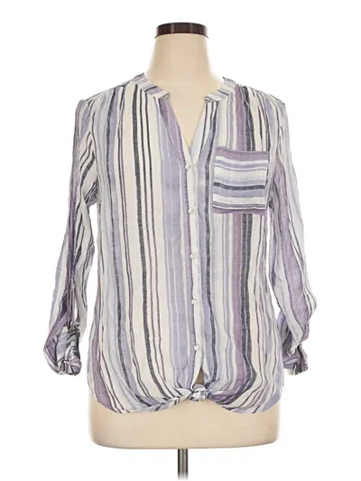 Pre-owned Zac & Rachel Long Sleeve Button Down Shirt In Purple