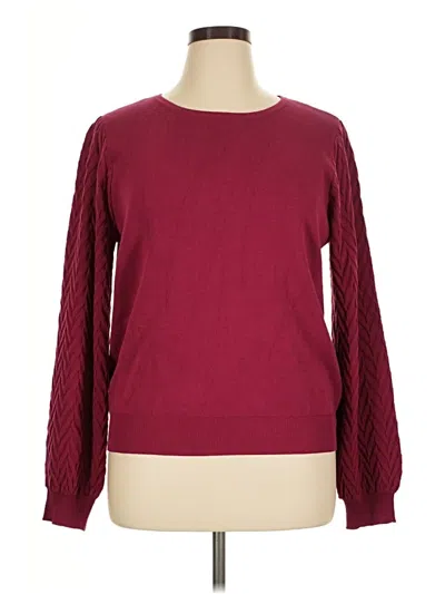 Pre-owned Zac & Rachel Long Sleeve T-shirt In Burgundy