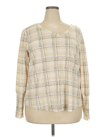 Pre-owned Zac & Rachel Long Sleeve T-shirt In Tan