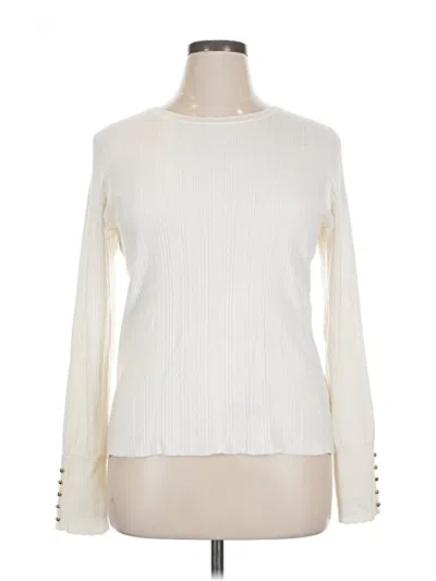 Pre-owned Zac & Rachel Long Sleeve T-shirt In White