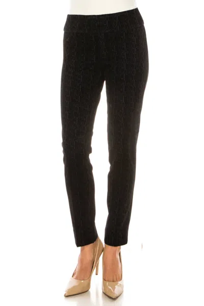 Zac & Rachel Printed Velvet Ankle Pull-on Pants In Black Glen Plaid