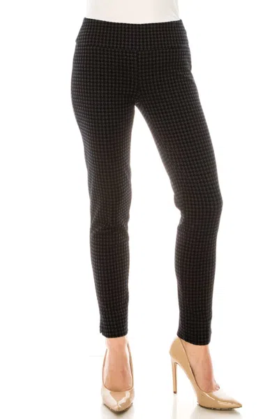 Zac & Rachel Printed Velvet Ankle Pull-on Pants In Navy/black In Brown
