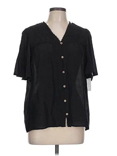 Zac & Rachel Short Sleeve Blouse In Black