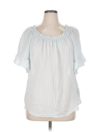 Pre-owned Zac & Rachel Short Sleeve Blouse In Silver
