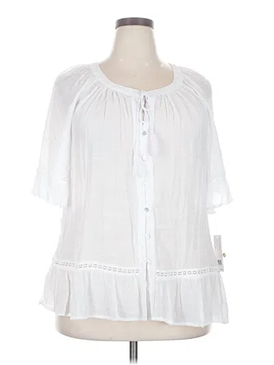 Zac & Rachel Short Sleeve Blouse In White