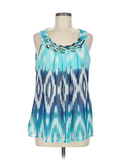 Pre-owned Zac & Rachel Sleeveless Blouse In Blue