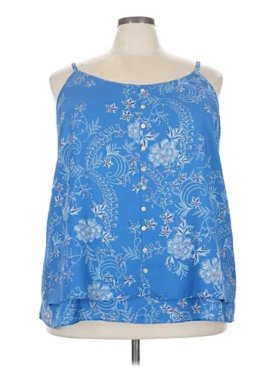 Pre-owned Zac & Rachel Sleeveless Blouse In Blue