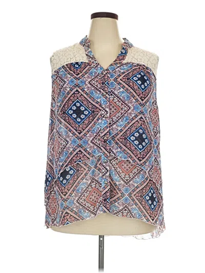 Pre-owned Zac & Rachel Sleeveless Blouse In Blue