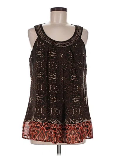 Pre-owned Zac & Rachel Sleeveless Blouse In Brown