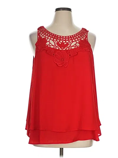 Pre-owned Zac & Rachel Sleeveless Blouse In Red
