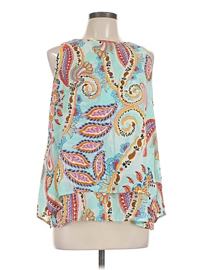 Pre-owned Zac & Rachel Sleeveless Blouse In Teal