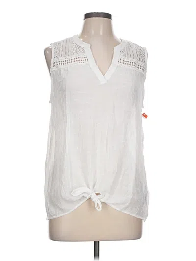 Pre-owned Zac & Rachel Sleeveless Blouse In White