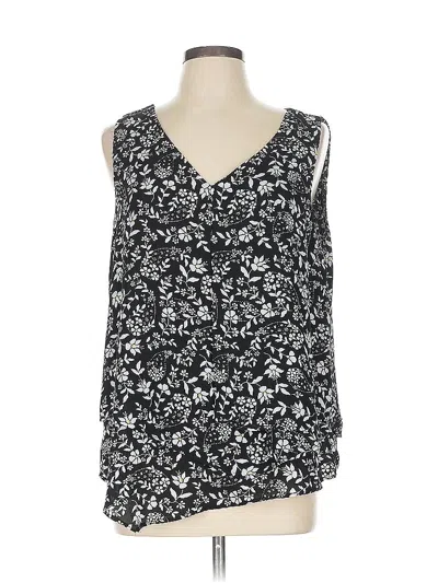 Pre-owned Zac & Rachel Tank Top Black Cold Shoulder Neckline Tops