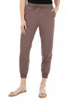 Zac & Rachel Two Pocket Tie Front Solid Jogger Pants In Dusty Mauve In Pink