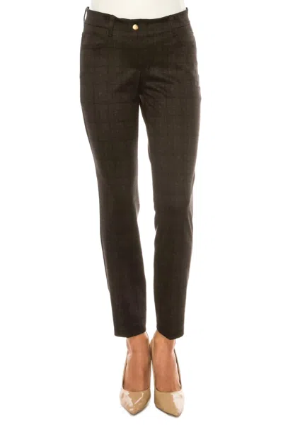 Zac & Rachel Women's Pull-on Tapered Leg Pants In Dark Chocolate Black In Multi