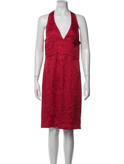 Pre-owned Zac Posen Acetate Knee-length Dress In Red