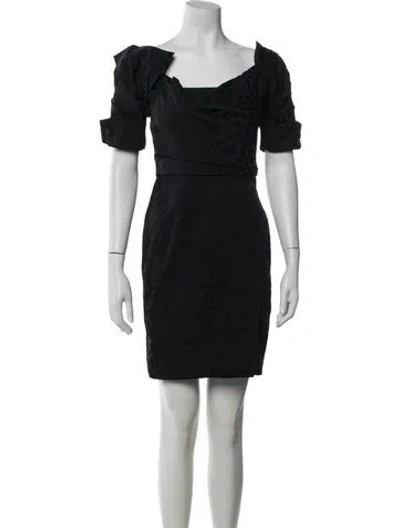 Pre-owned Zac Posen Acetate Mini Dress In Black
