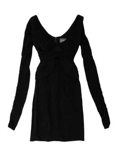 Pre-owned Zac Posen Asymmetrical Knee-length Dress In Black