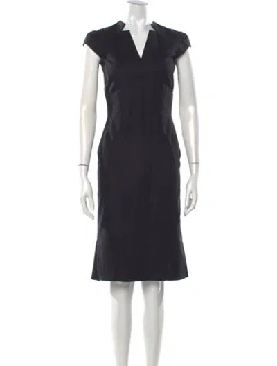 Pre-owned Zac Posen Asymmetrical Knee-length Dress In Black