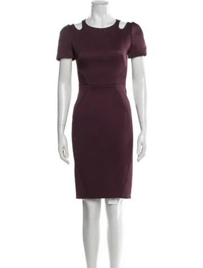 Pre-owned Zac Posen Asymmetrical Knee-length Dress In Purple
