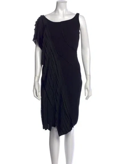 Pre-owned Zac Posen Bateau Neckline Knee-length Dress In Black