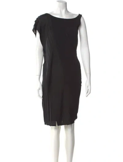 Pre-owned Zac Posen Bateau Neckline Knee-length Dress In Black