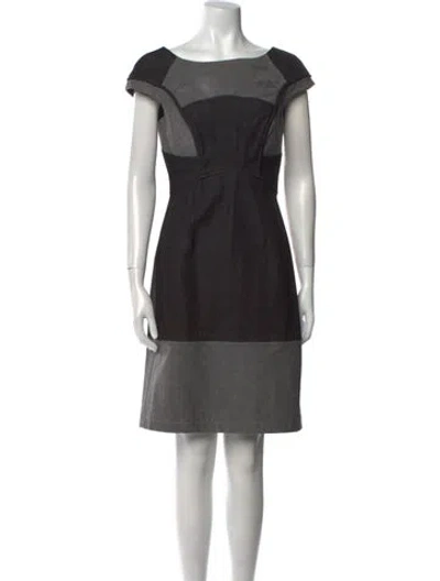 Pre-owned Zac Posen Bateau Neckline Knee-length Dress In Multi