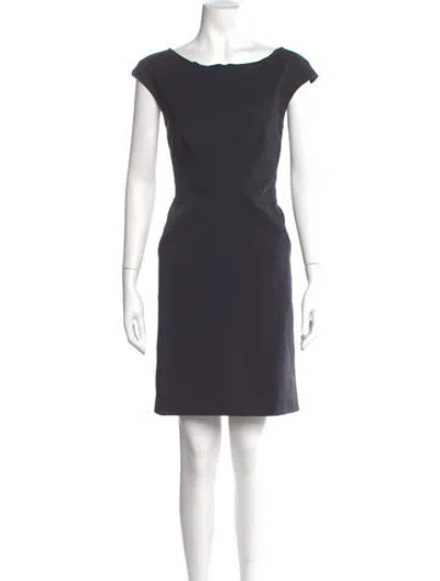 Pre-owned Zac Posen Bateau Neckline Mini Dress In Gray