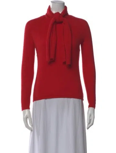 Pre-owned Zac Posen Cashmere Turtleneck Sweater In Red