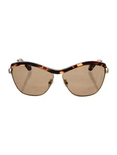 Pre-owned Zac Posen Cat-eye Mirrored Sunglasses In Multi