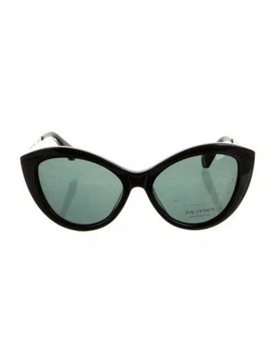 Pre-owned Zac Posen Cat-eye Tinted Sunglasses In Black