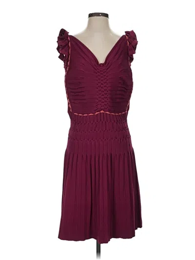 Pre-owned Zac Posen Cocktail Dress In Burgundy