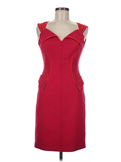 Pre-owned Zac Posen Cocktail Dress In Burgundy