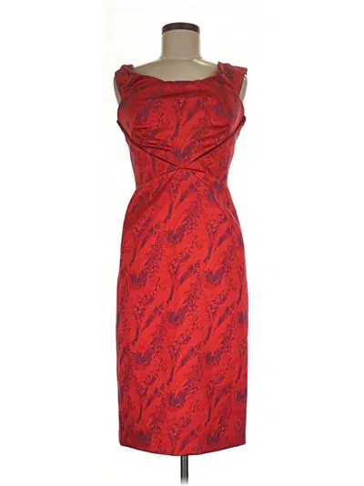 Pre-owned Zac Posen Cocktail Dress In Red
