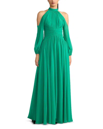 ZAC POSEN COLD SHOULDER CHIFFON GOWN