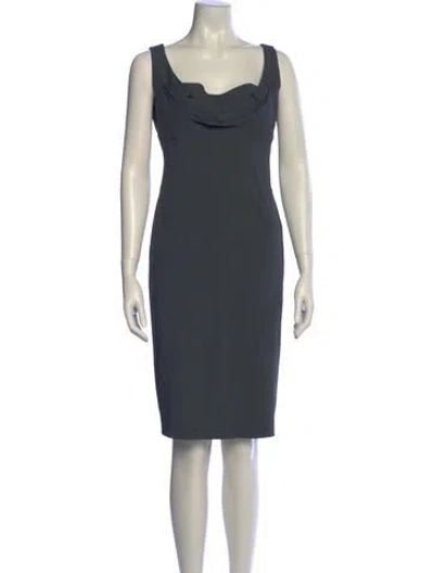 Pre-owned Zac Posen Cowl Neck Knee-length Dress W/ Tags In Gray