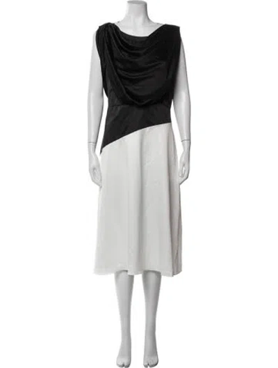 Pre-owned Zac Posen Cowl Neck Long Dress In Black