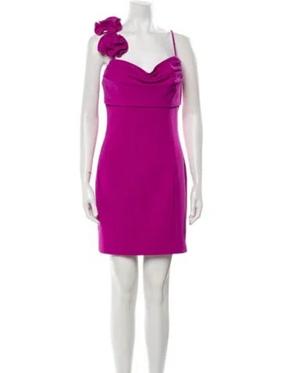 Pre-owned Zac Posen Cowl Neck Mini Dress In Purple