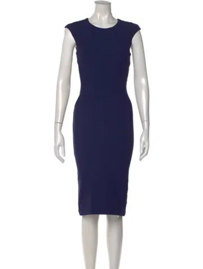 Pre-owned Zac Posen Crew Neck Knee-length Dress In Blue