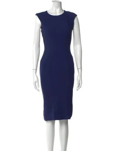 Pre-owned Zac Posen Crew Neck Knee-length Dress In Blue