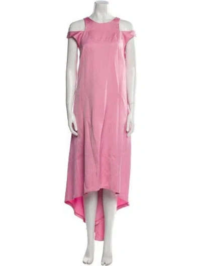 Pre-owned Zac Posen Crew Neck Long Dress In Pink