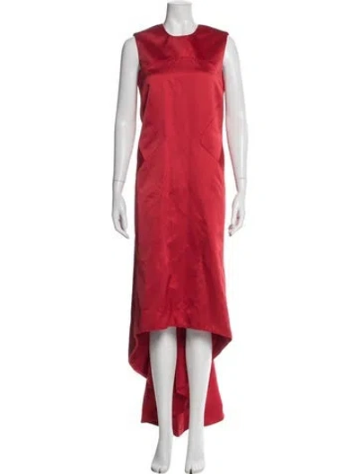 Pre-owned Zac Posen Crew Neck Long Dress In Red