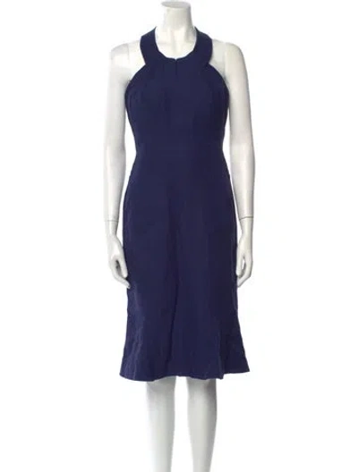Pre-owned Zac Posen Crew Neck Midi Length Dress W/ Tags In Blue