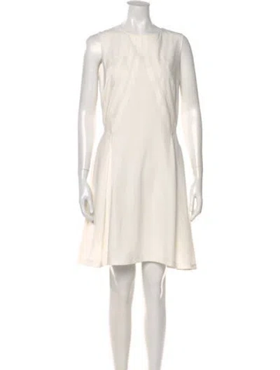 Pre-owned Zac Posen Crew Neck Mini Dress In Neutral