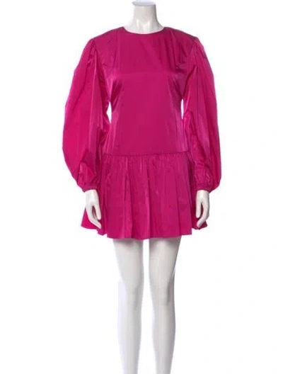 Pre-owned Zac Posen Crew Neck Mini Dress In Pink
