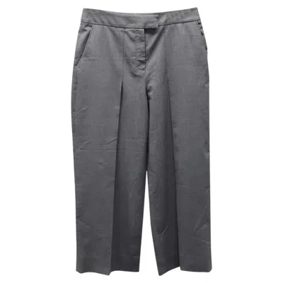 Pre-owned Zac Posen Cropped Dress Pants In Grey Polyester In Gray