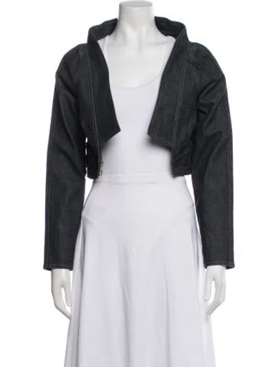 Pre-owned Zac Posen Denim Jacket In Grey