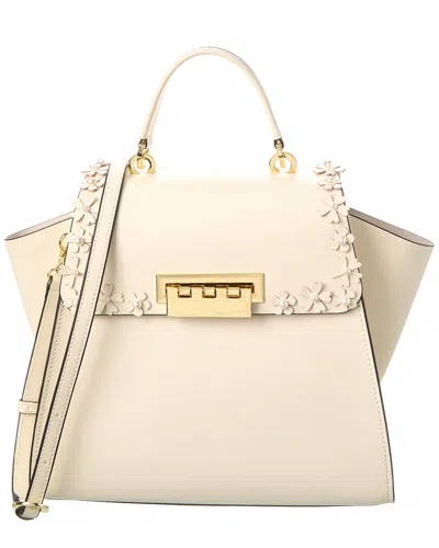 Zac Posen Eartha Top Handle Leather Shoulder Bag In White