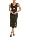 ZAC POSEN ZAC POSEN EMBROIDERED LACE ORGANZA SHEATH DRESS